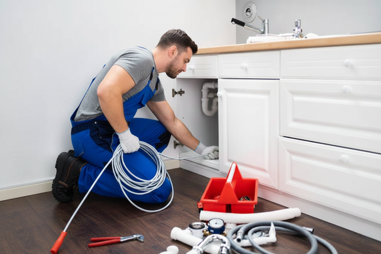 Professional plumber working in Dalton GA